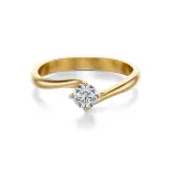 Pierścionek zaręczynowy złoty z diamentem